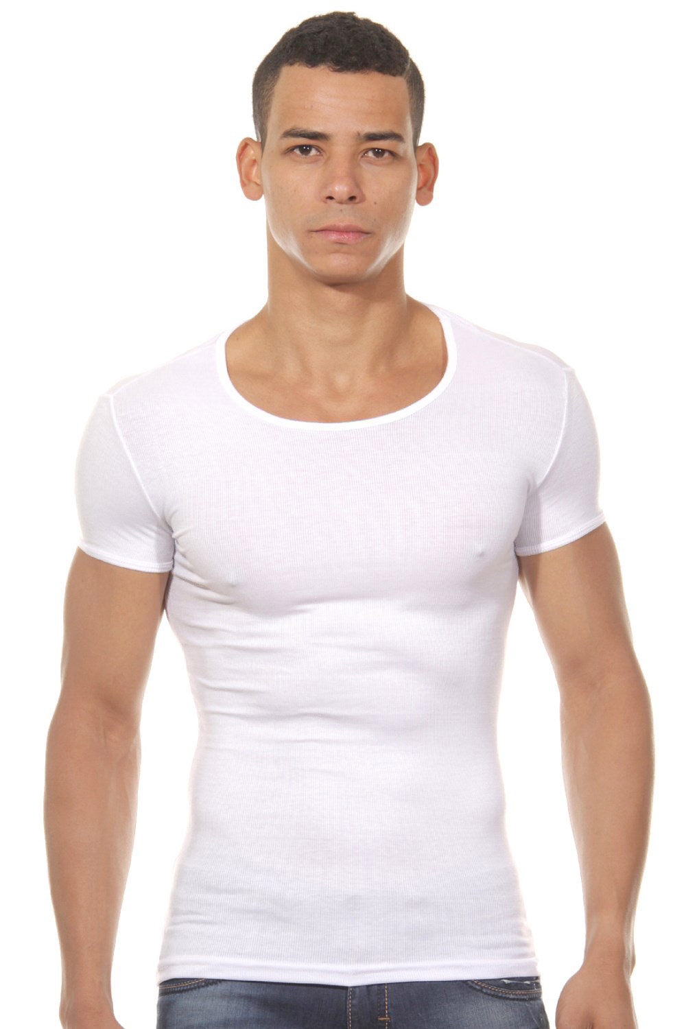 DOREANSE ribbed t-shirt r-neck slim fit | shop at OBOY.com