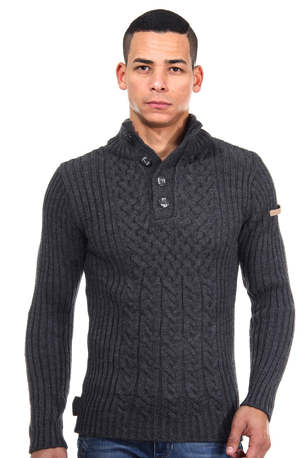 R-NEAL jumper stand-up collar slim fit at oboy.com