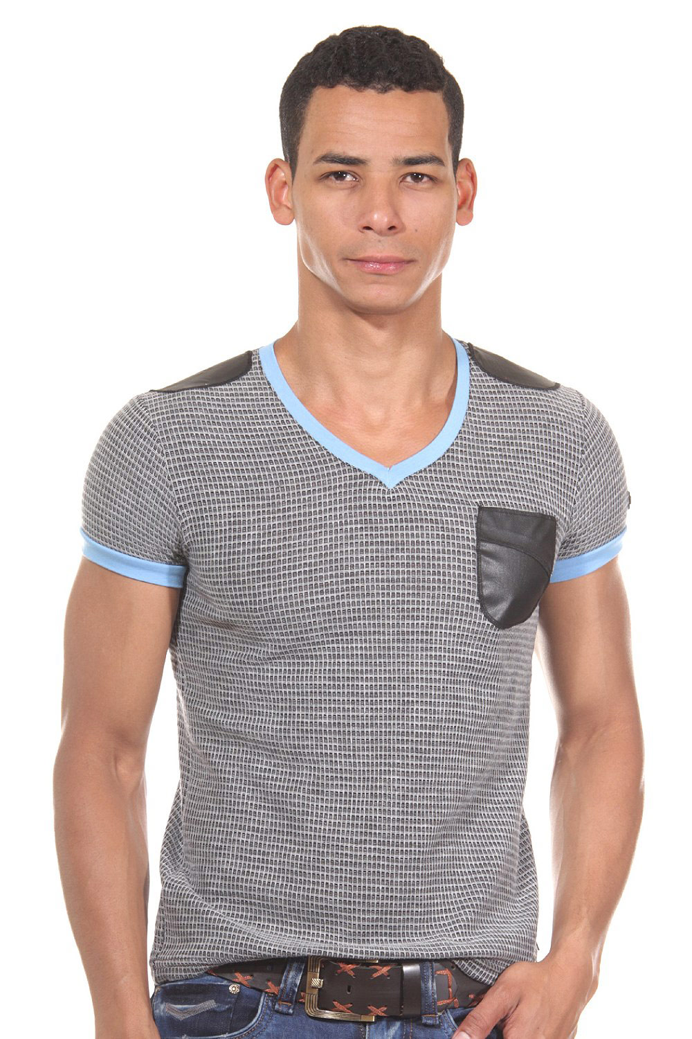 R-NEAL t-shirt v-neck slim fit at oboy.com
