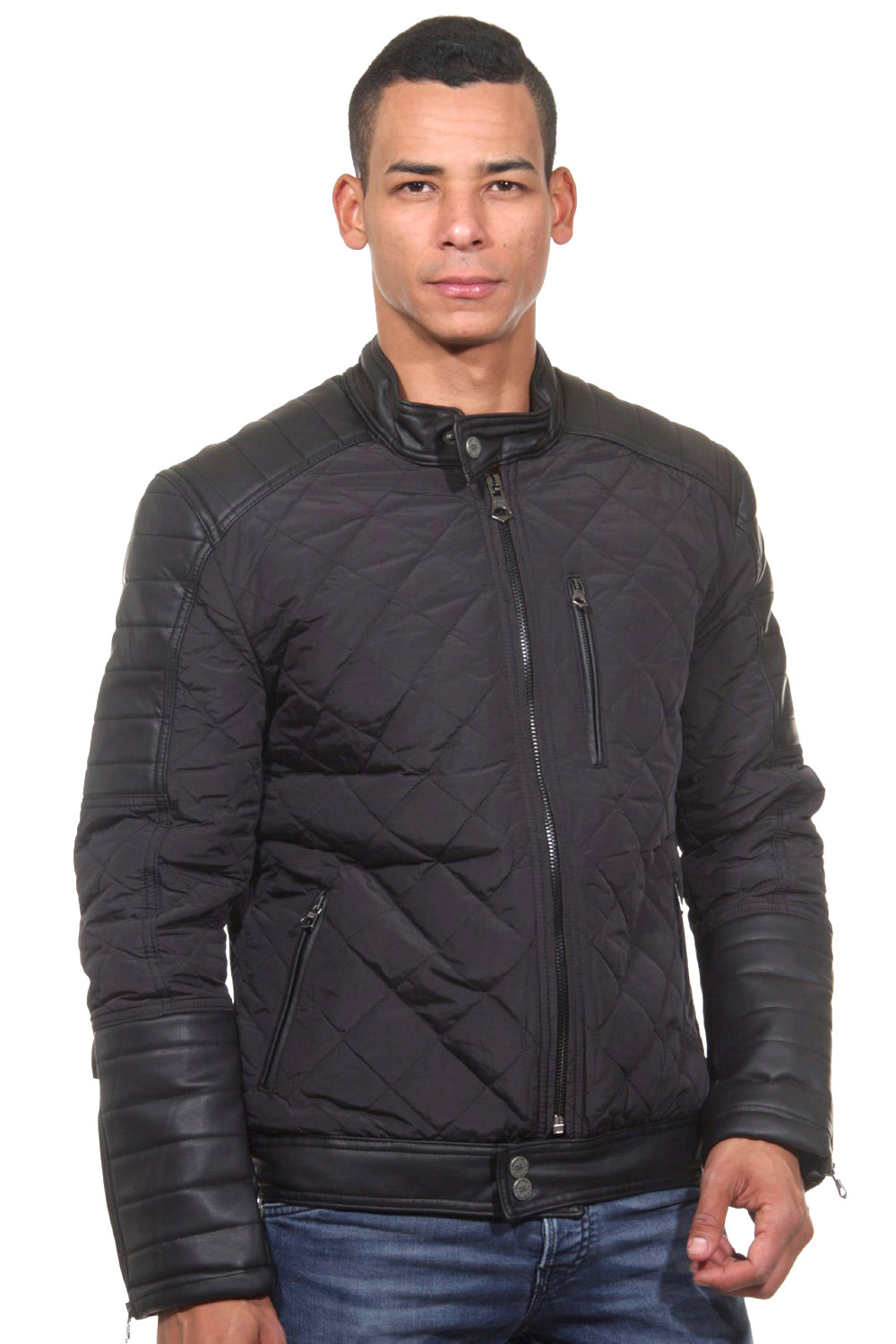 R-NEAL jacket with stand-up collar slim fit at oboy.com