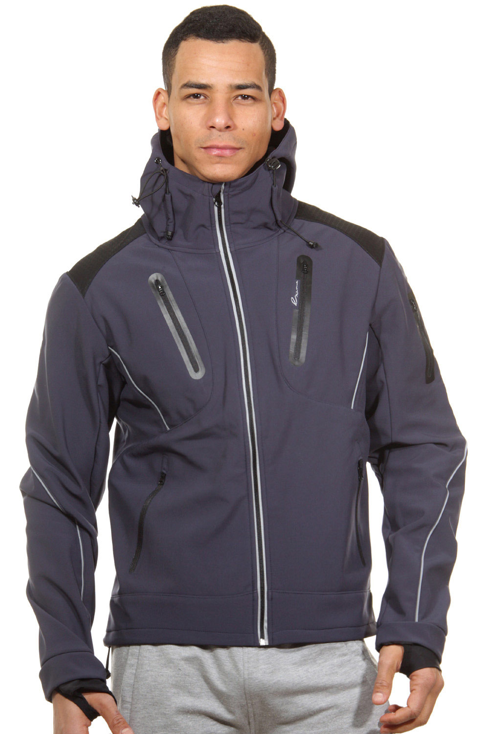 EXUMA ACTIVE hoodie softshell jacket slim fit at oboy.com