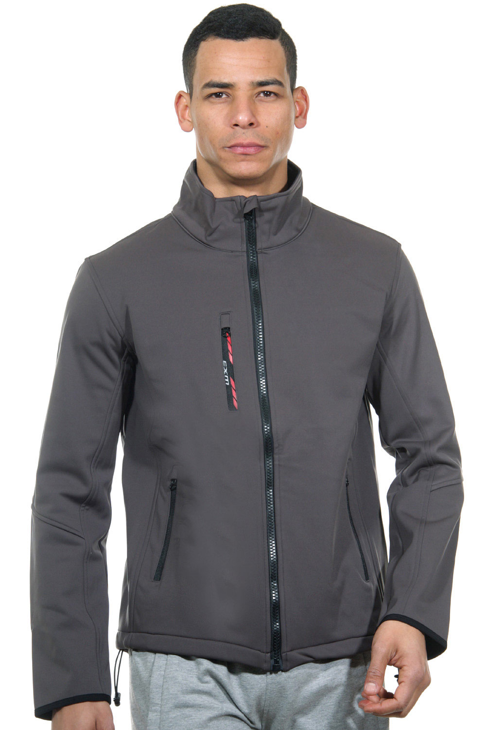 EXUMA ACTIVE softshell jacket with stand up collar slim fit at oboy.com