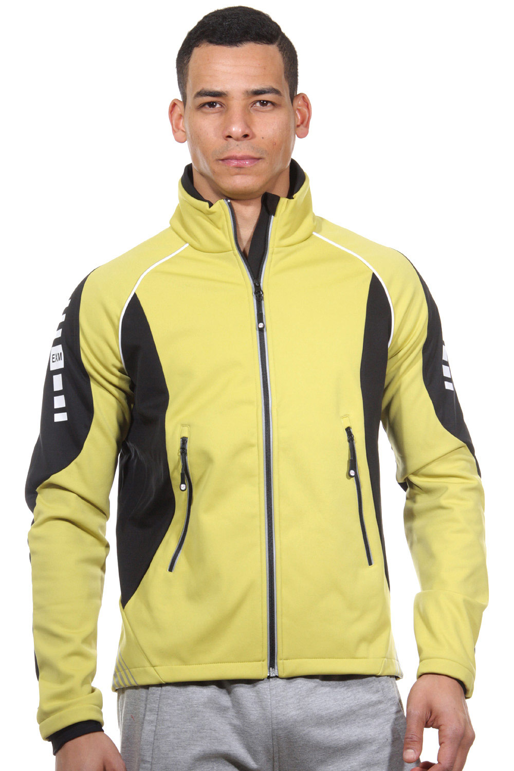 EXUMA ACTIVE softshell jacket with stand up collar slim fit at oboy.com