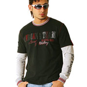 2in1 Longshirt  schwarz/natur U-STOP  1039-3 at oboy.com